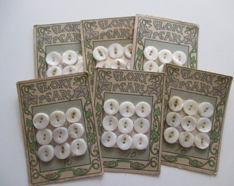 Set of 48 VINTAGE Micro MOP MOTHER of PEARL BEADS Doll BUTTONS 1940's  DUZ20 