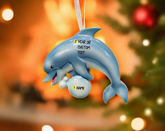 Personalisierte Delfin Weihnachtsverzierung | Ocean-Themed Urlaub Andenken