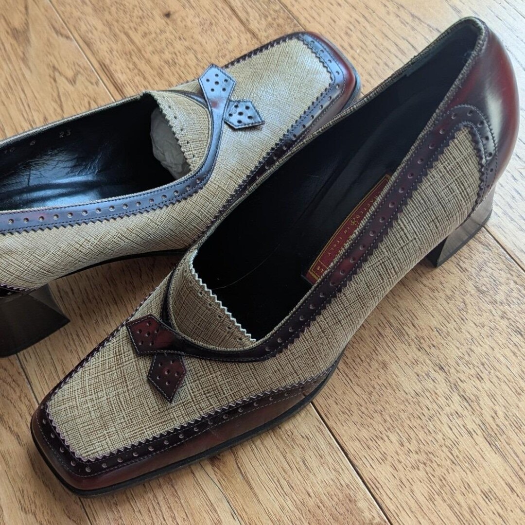 Vtg Cole Haan Studio Spectator Saddle Pumps Leather 2 Tone Made in ...