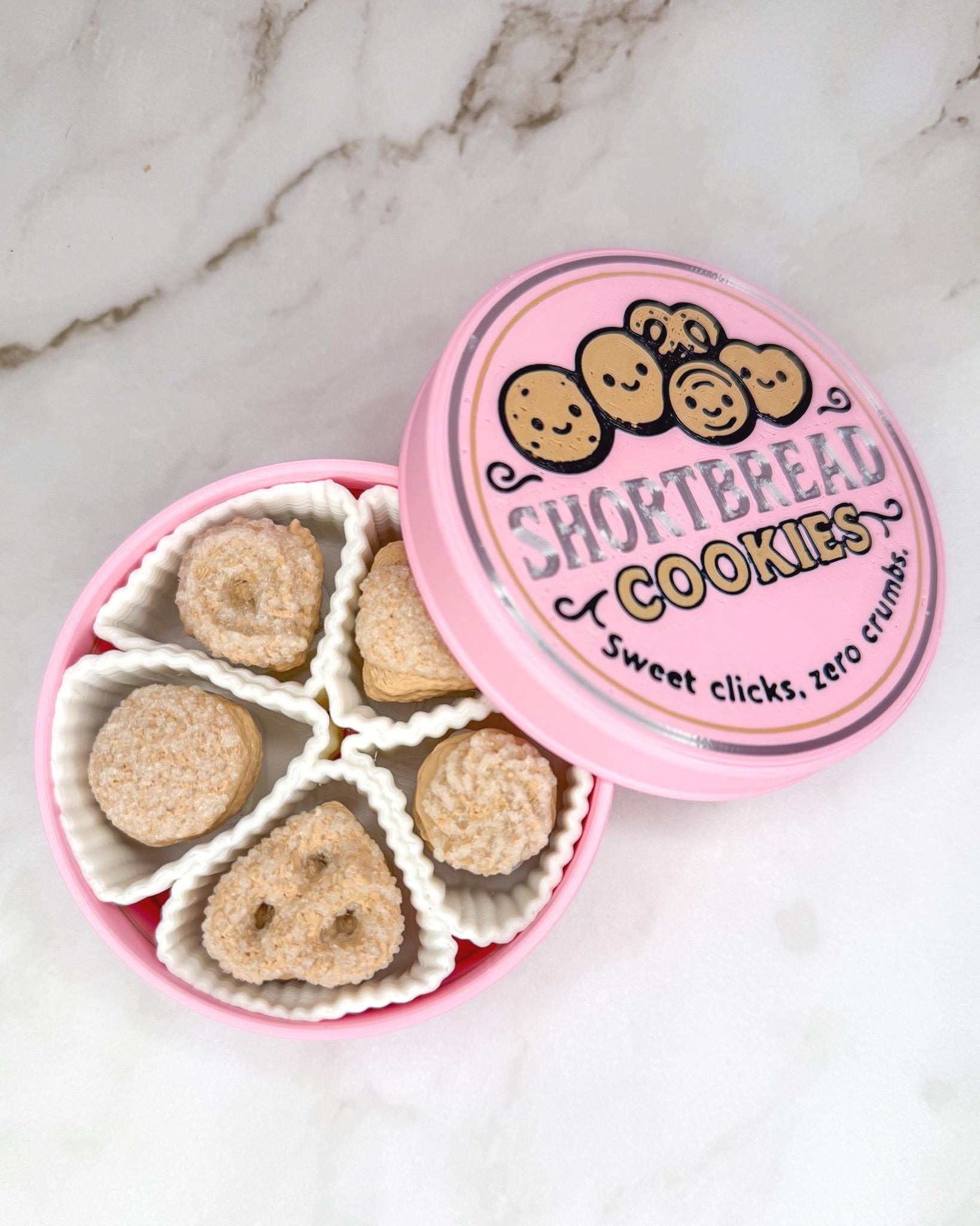 Classic Shortbread Cookie Tin Clicker | Nostalgic 3D Printed