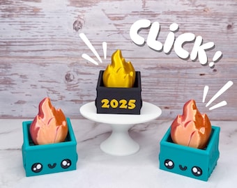 Dumpster Fire Fidget Clicker | 3D Printed Fidget Stim Toy | Fun 2025 Keepsake Gift
