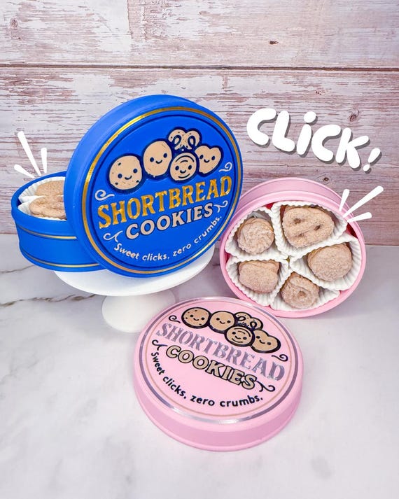 Classic Shortbread Cookie Tin Clicker | Nostalgic 3D Printed
