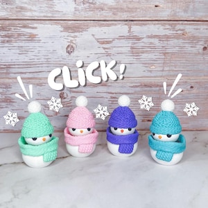 Cute Snowman Fidget Clicker | 3D Printed Fidget Stim Toy | Cozy Winter Desk Decor