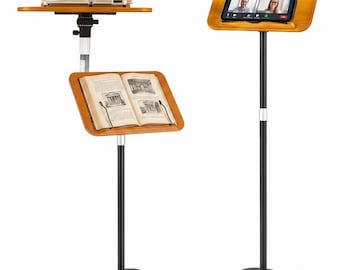 Adjustable Floor Reading Stand Metal Sheet Music Holder Heavy Book Rack