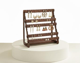 Ply Wooden Multi-Tier Earring Stand | DIY Jewellery Organizer for Studs & Hooks