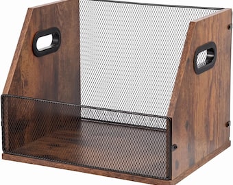 Wooden Vintage Record Storage Box Retro Vinyl LP Album Holder Crate