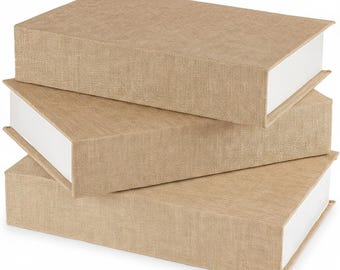 Set of 3 Modern Faux Book Storage Boxes | Decorative Shelf & Office Organiser