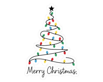 Pegatina de árbol de Navidad / Pegatina de luces navideñas precortadas