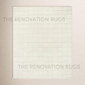 Hand Tufted Wool Rug Ivory Minimal Grid Pattern Area Rug Subtle Modern Neutral Scandinavian Japandi Living Room Bedroom Soft Plush Rug