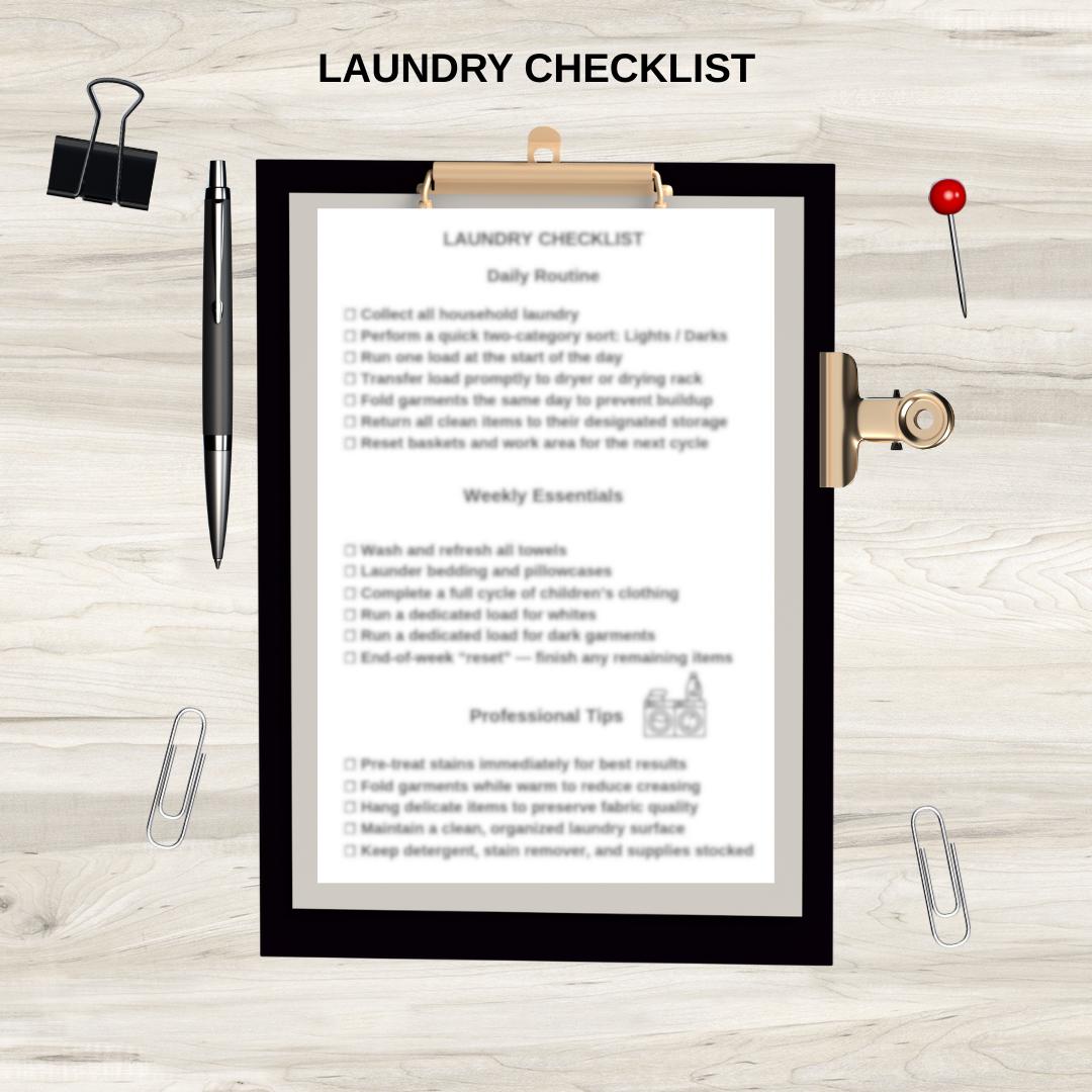 Laundry Checklist.pdf Laundry Checklist, Daily Weekly System, Minimalist Home Organization ...