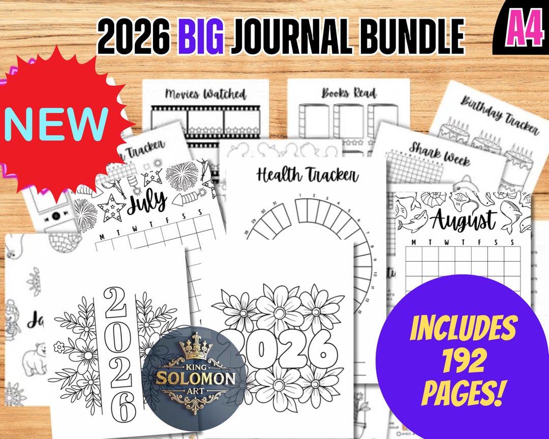 2026 Printable Journal Pages Bundle – A4 Digital Planner (192 Pages) - Etsy