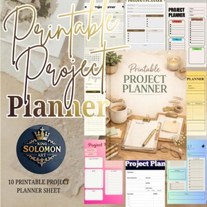 Projectplanner: afdrukbare taak- en tijdlijnorganizer (directe download) - pdf - png