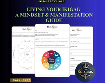 Ikigai Mindset Planner - Purpose Alignment and Manifestation Worksheet - PDF PNG Instant Download
