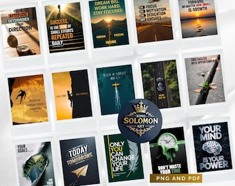 Motivational Quotes & Success Affirmations: 24 Printable Downloads