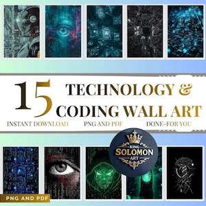 Programming Quote Posters: 15 Tech & Coding Prints for Office - PNG - PDF - Instant digital download