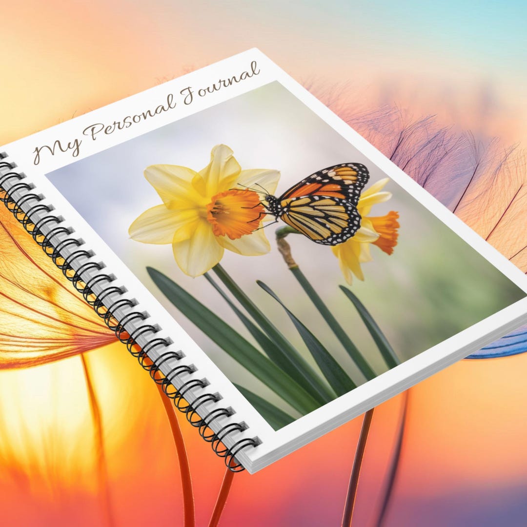 March Birth Flower Journal | Daffodil Notebook | Spring Floral Spiral ...