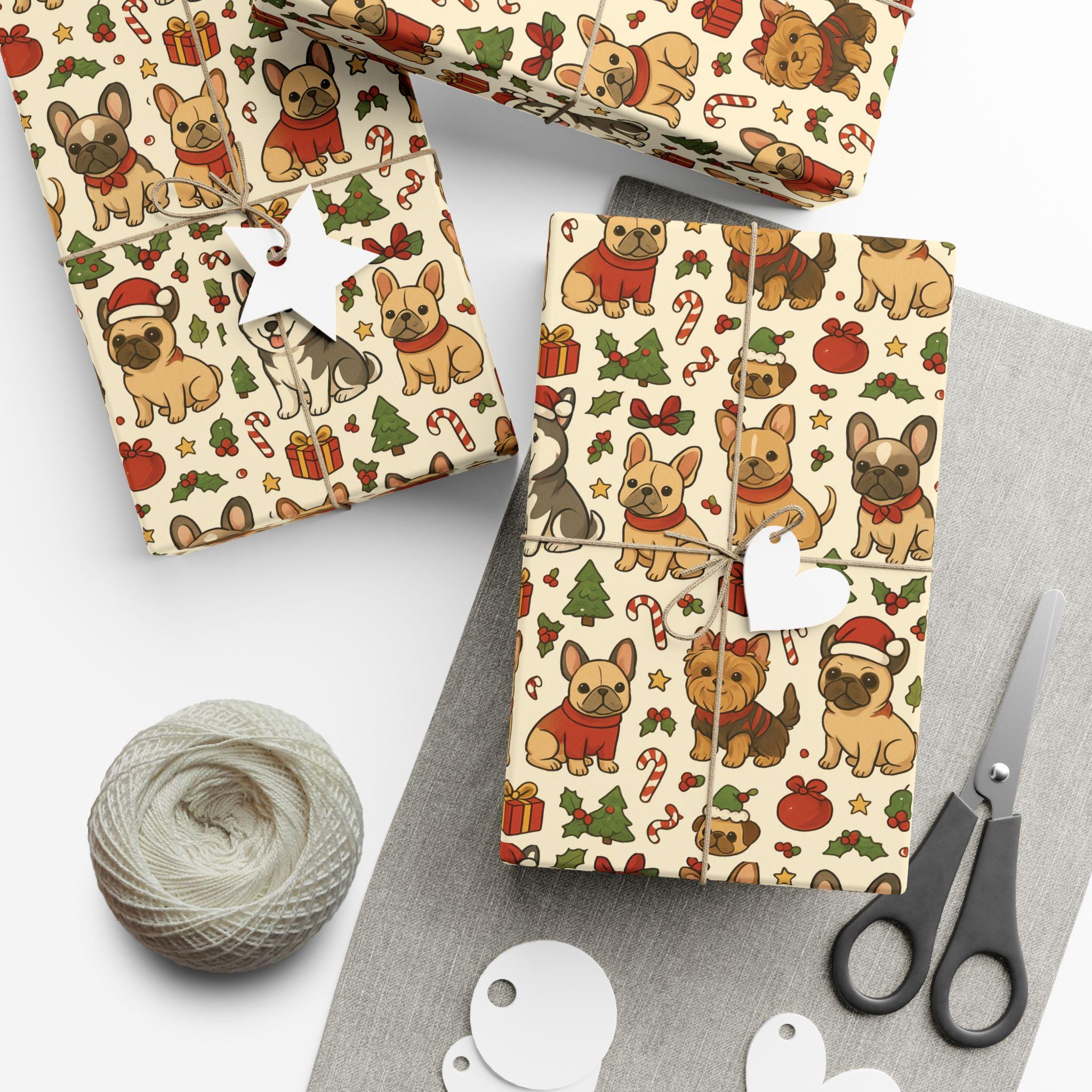 Discover Christmas dog breeds Pattern Gift Wrapping Paper