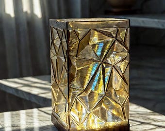 Table/Desk Lamp — Multiple Colors Available, Geometric Faceted Design, LED Integrated, Home Decor