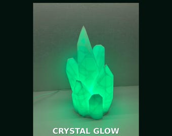 Crystal Glow LED Lamp — 3D Printed, Multicolor, Remote Controlled