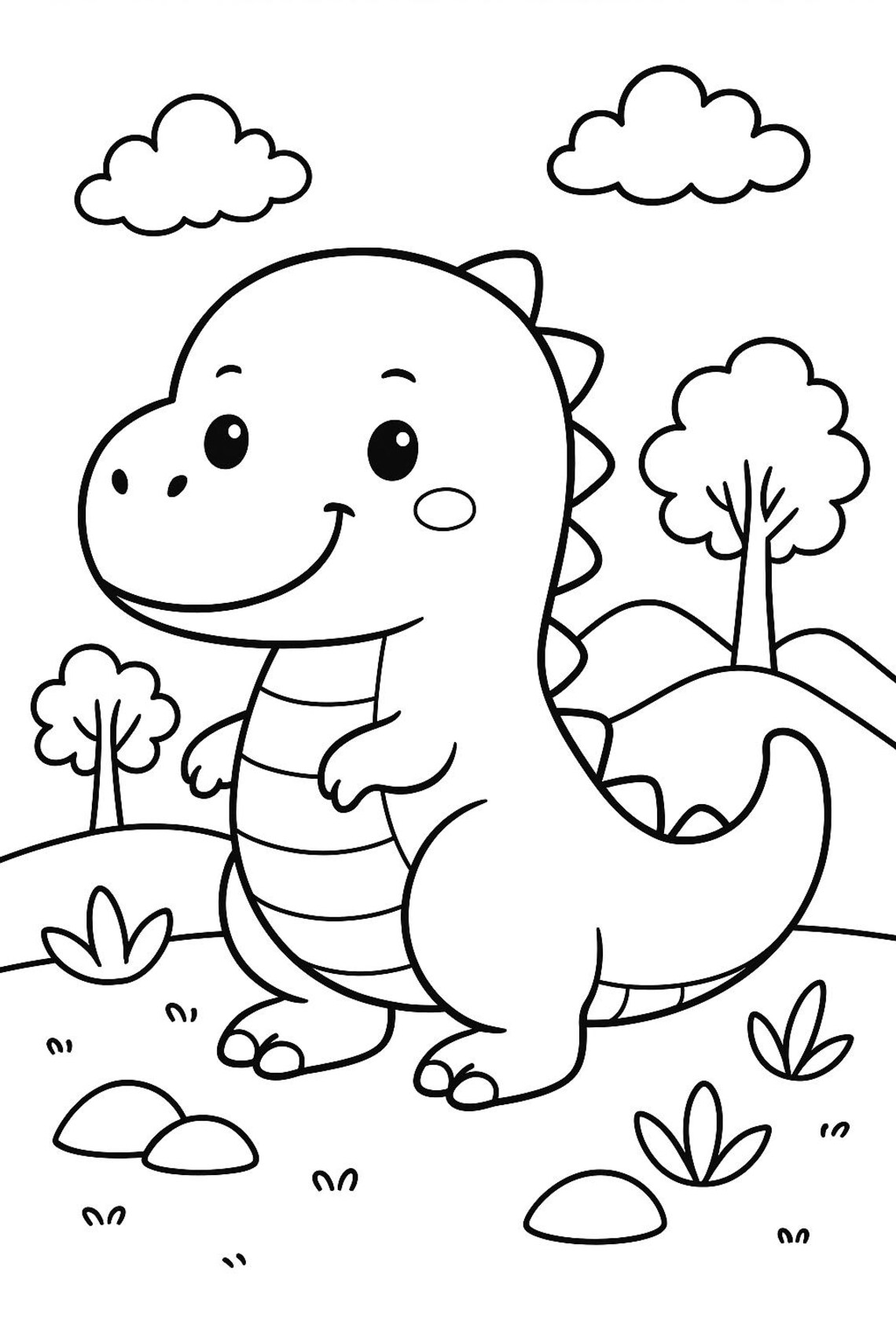 Dinosaur Coloring Pages-10 Printable Dino Pages for Kids - Fun Activity ...