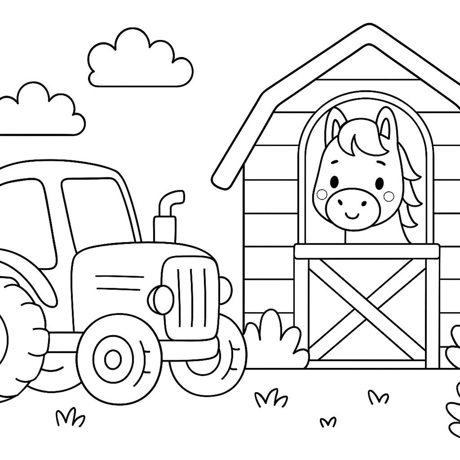 Kids Farm Coloring Pack-10 Printable Animal Pages- Instant Download - Etsy