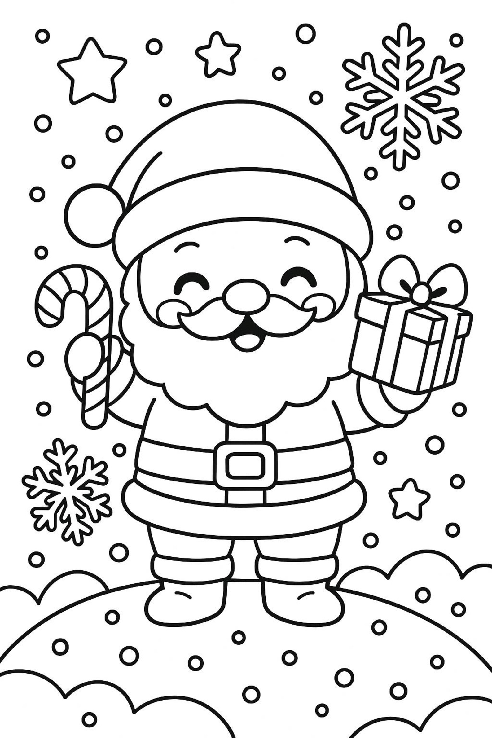 Christmas Coloring Pages- Kawaii Holiday Pack for Kids- 10 Printable ...
