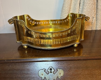 Vintage Brass Serpentine Gallery Tray