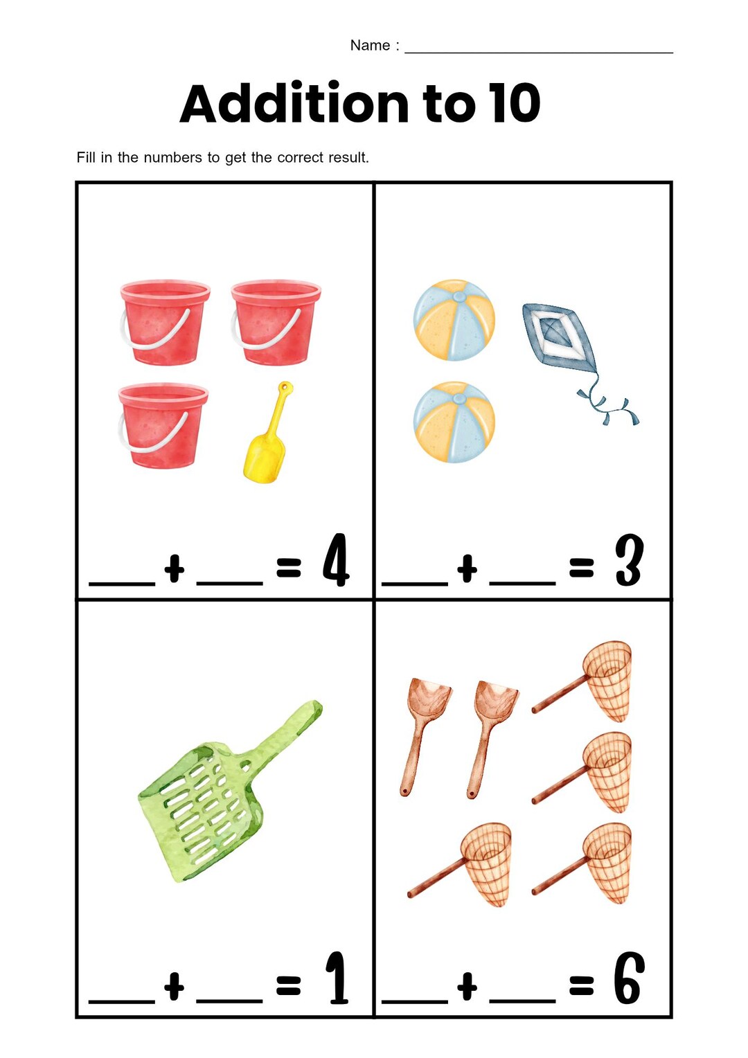 Addition Worksheets up to 10 – 30 Pages Printable PDF | Math Practice ...