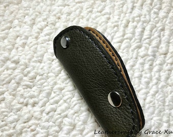 100/% hand stitched handmade red cowhide leather Chicago screw key purse holder case