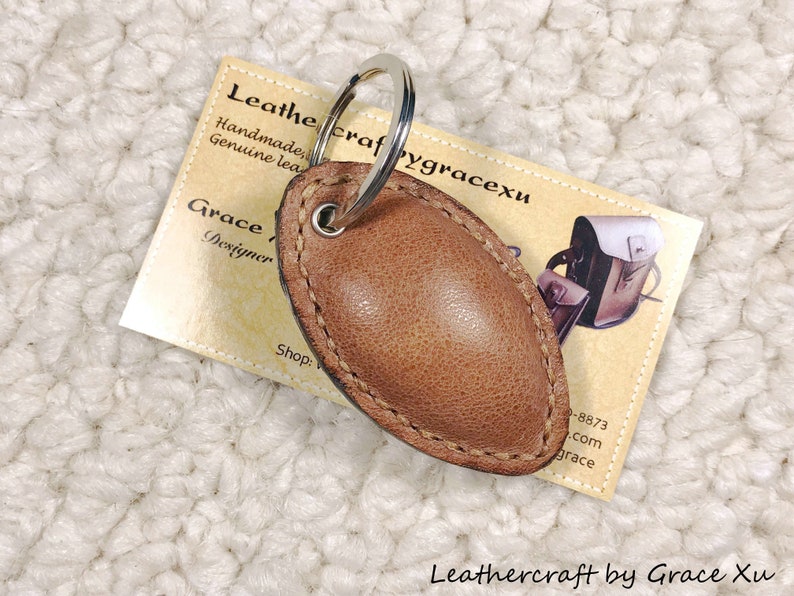 100 handmade hand stitched med brown cowhide leather football Etsy