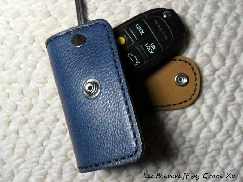 100/% hand stitched handmade red cowhide leather Chicago screw key purse holder case