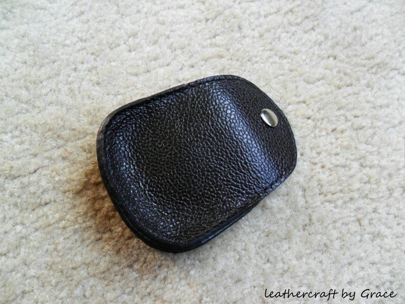 ear buds jewelry,case pouch 100/% hand stitched handmade super dark brown cowhide leather Ipod trinket coin