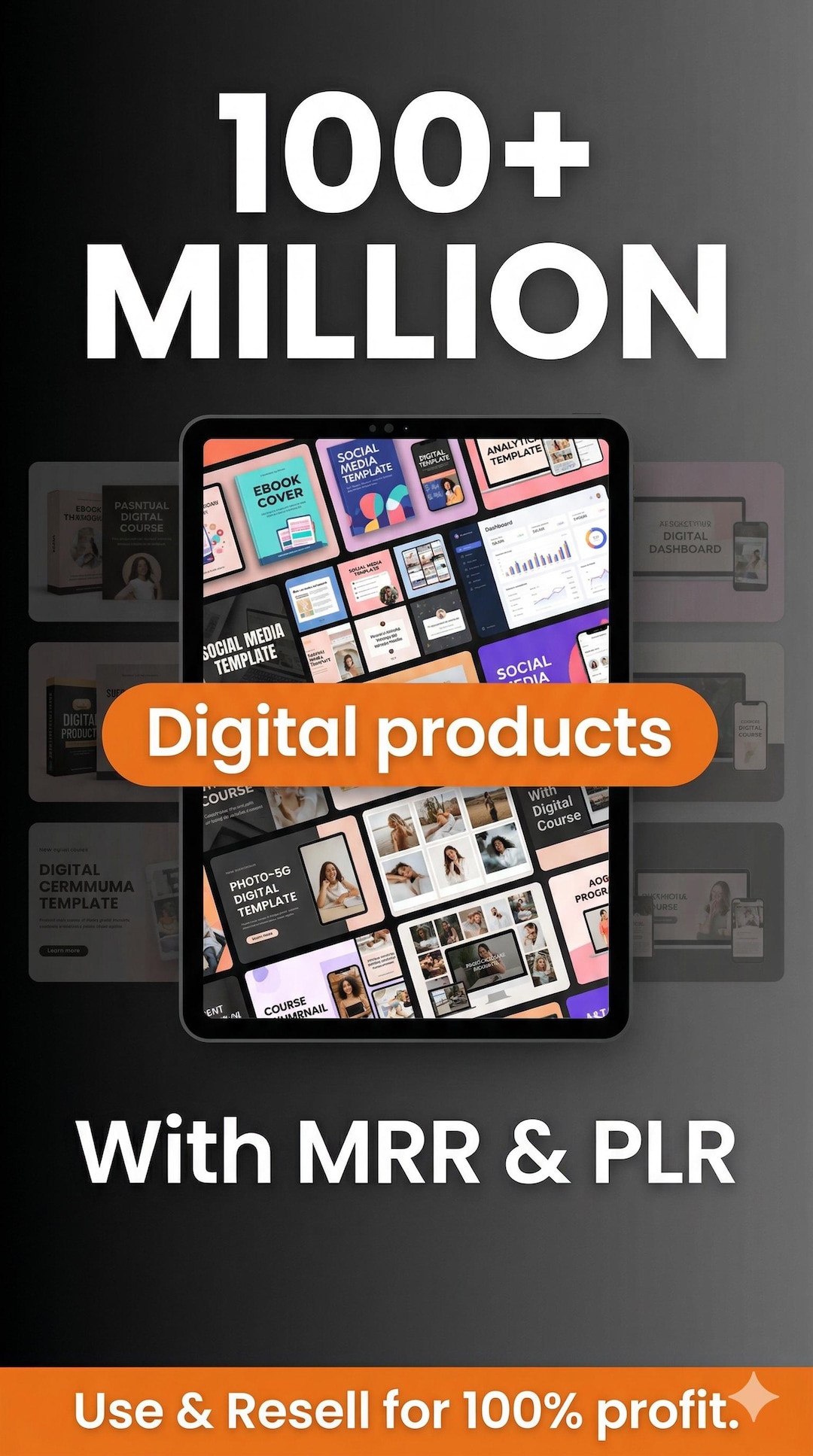 100 Million Digital Products Bundle | MRR PLR Passive Income (digital ...