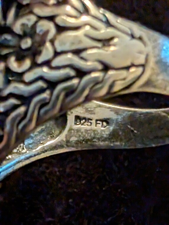 Silver Ring with Obsidian Stone (Size 6) - image 3