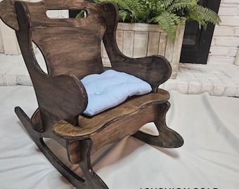Child's Charcoal Wooden Rocker