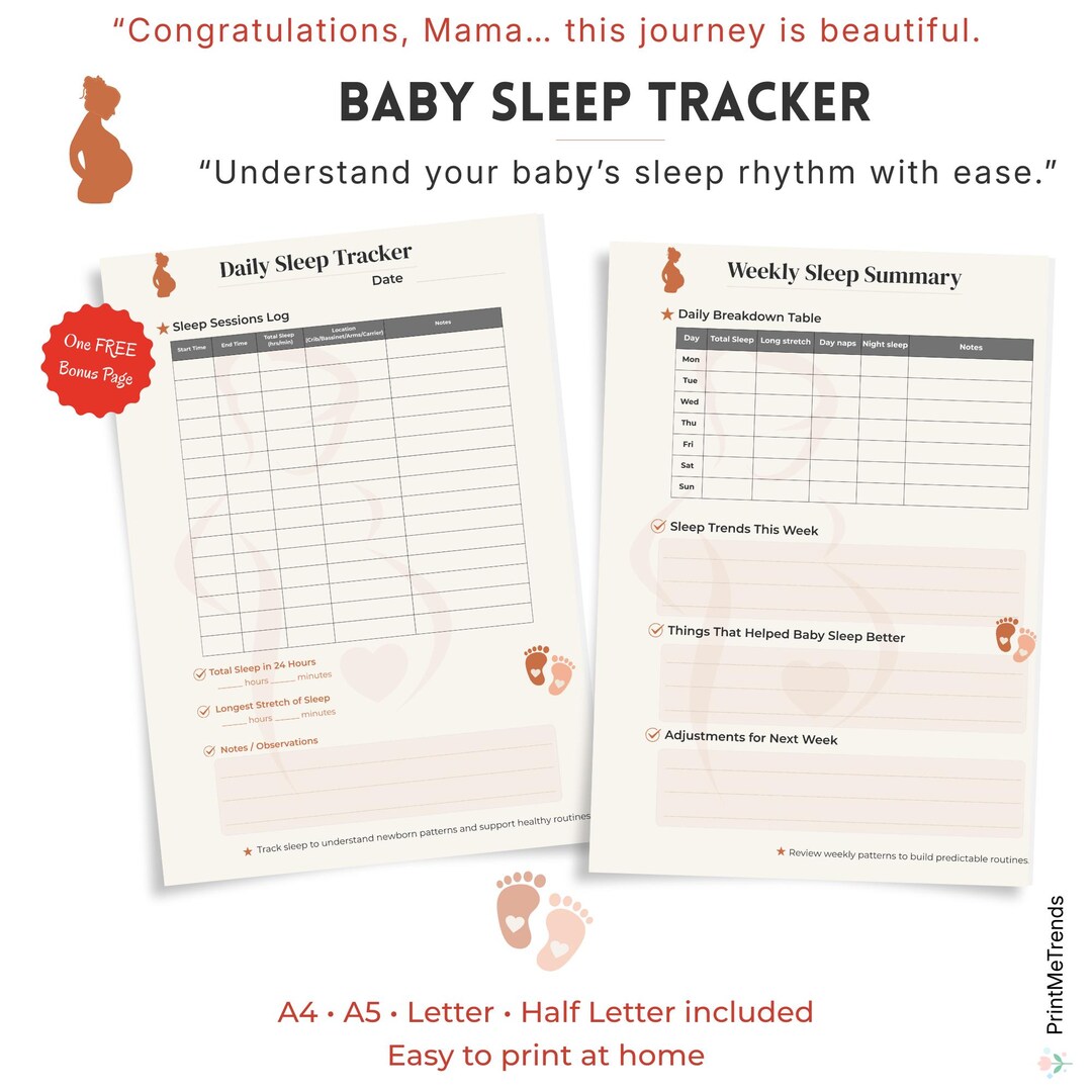 Sleep Tracker Fillable Baby Sleep Tracker & Pregnancy Planner | Printable Fillable PDF - Etsy