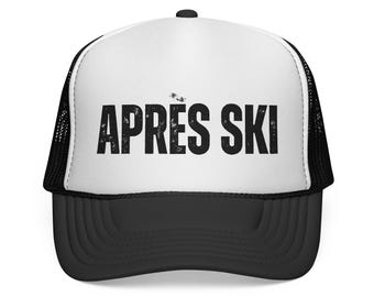 Gorra de camionero APRES SKI / Gorra de malla retro para esquí, estilo cabaña de nieve