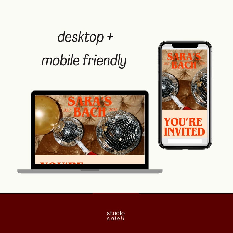 Bachelorette Website Template: Customizable Canva Design (Digital Download) image 2