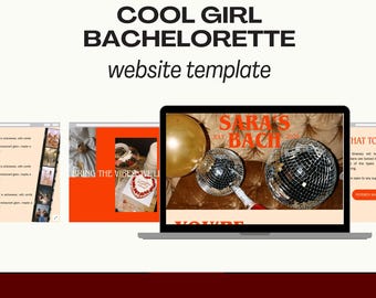Bachelorette Website Template: Customizable Canva Design (Digital Download)