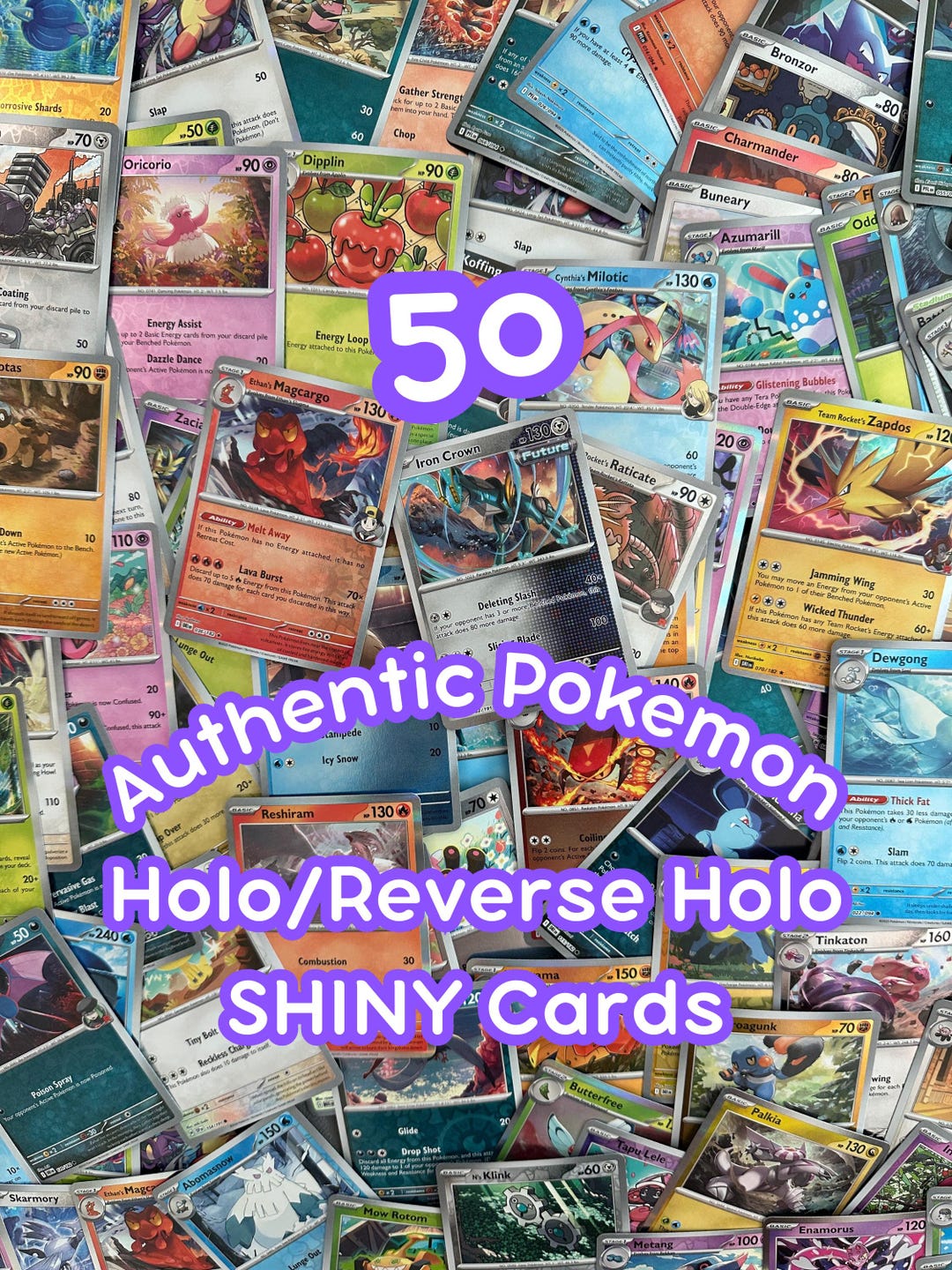 50 Authentic SHINY Holo/reverse Holo Pokemon Cards - Etsy