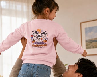 Korean Halloween Kids Sweatshirt, Cute Ghost Toddler Crewneck, Mommy and Me Matching Family