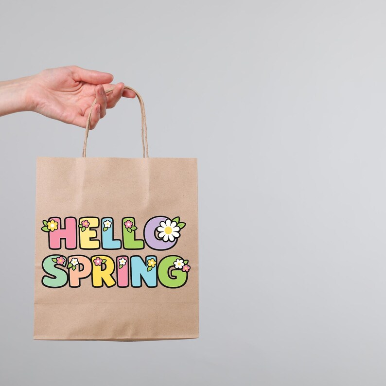 Hello Spring Signature Box Hello Spring Floral Design | Pastel Easter SVG PNG (digital Download ...