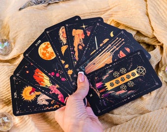 Tarot Deck with Guidebook, 78 Tarot Cards, Illustrated Oracle Deck, New Classic Tarot, Divination Cards, Deck for Beginners
