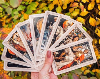 Beginner Tarot Deck 78 Cards, Easy Tarot Reading Set, Spiritual Divination Cards, Aesthetic Tarot Deck, Learning Tarot Kit, Meaningful Gift