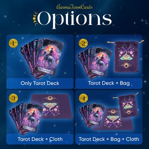 Tarot Cards for Beginners, 78 Card Deck with Guidebook, Mystical Celestial Tarot Set, Spiritual Gift for Tarot Reader, Divination Cards image 4