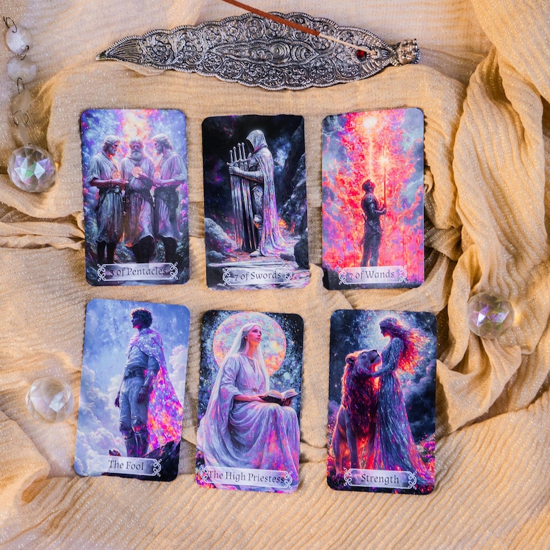 Tarot Cards for Beginners, 78 Card Deck with Guidebook, Mystical Celestial Tarot Set, Spiritual Gift for Tarot Reader, Divination Cards image 2