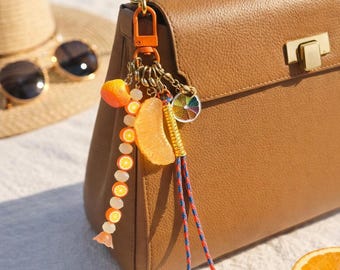 Handmade Fruit Bag Charm – Citrus & Strawberry Keychain