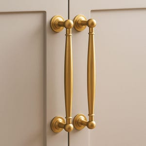Gold Solid Brass Cabinet Pulls 96mm – Modern Kitchen & Pantry Drawer Handles