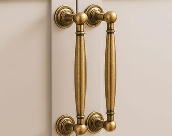 Antique Solid Brass Cabinet Handles 192 mm – Kitchen Drawer Pulls Classic Vintage