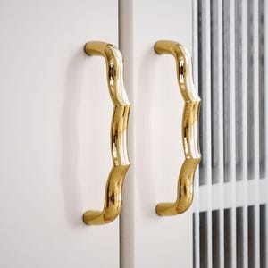 Warm Brass Drawer Handles 160 mm – Unique Kitchen Cabinet Pulls Vintage Modern